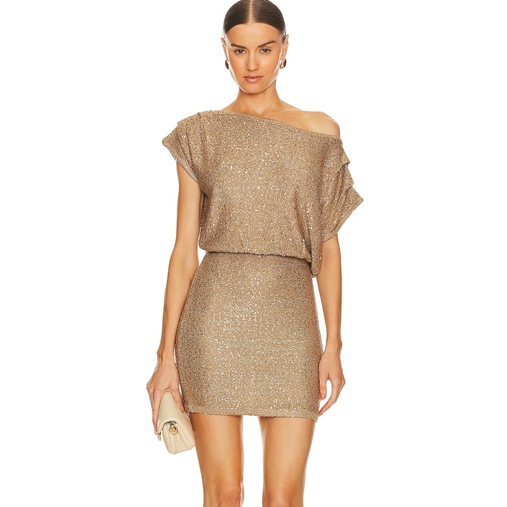SOVERE Gleam Mini Dress gold